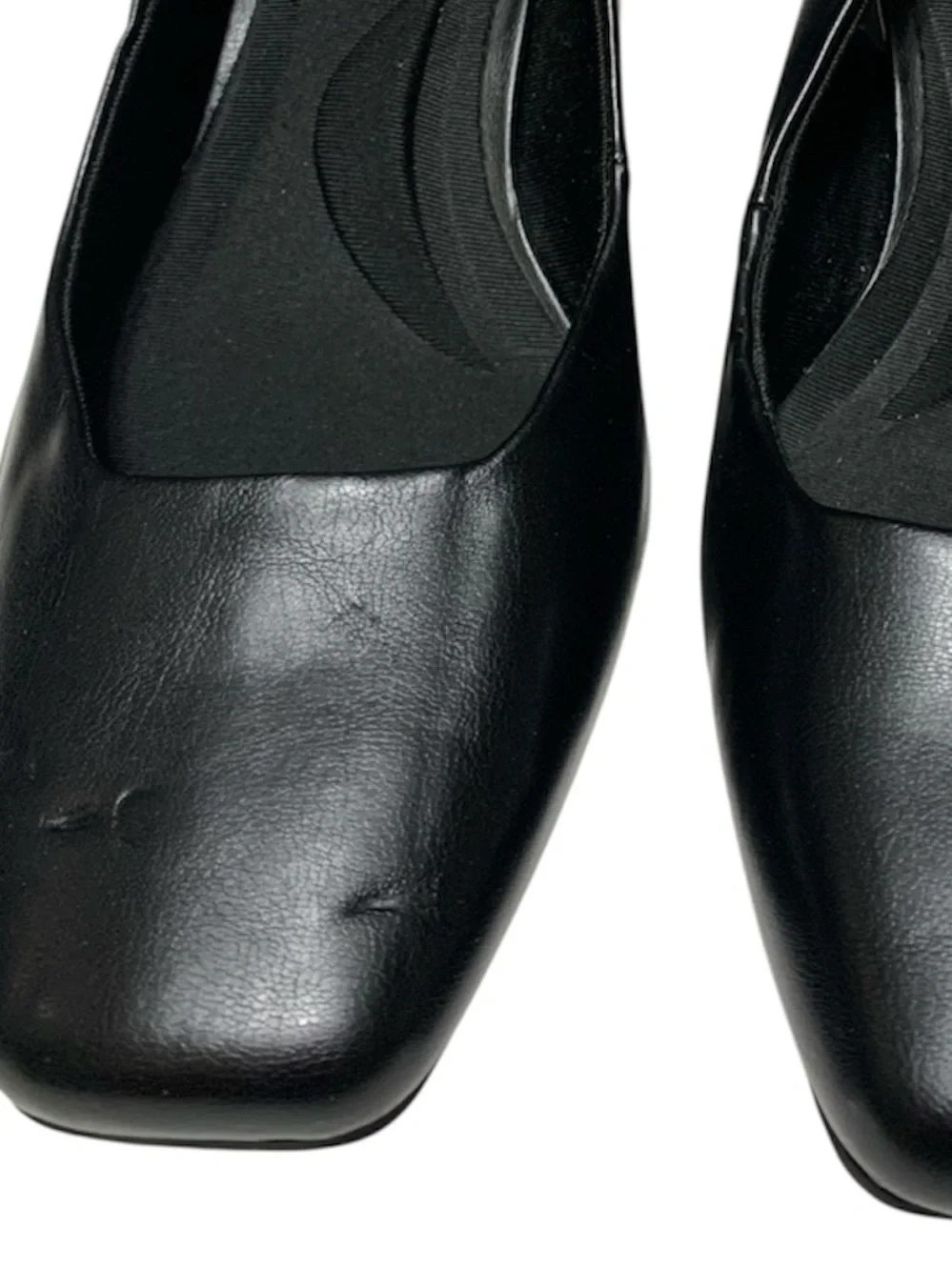 Anne Klein Black Slingback Square-Toe Heels